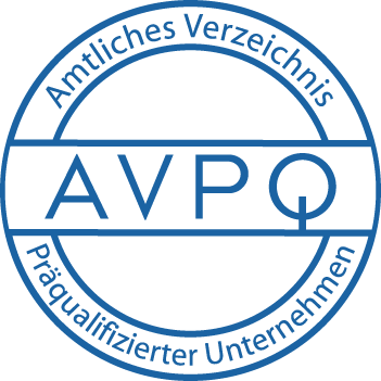 Eingetragen im Amtlichen Verzeichnis präqualifizierter Unternehmen (AVPQ)